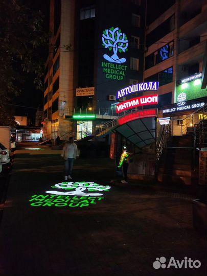 Яркие Проекторы для рекламы на асфальте