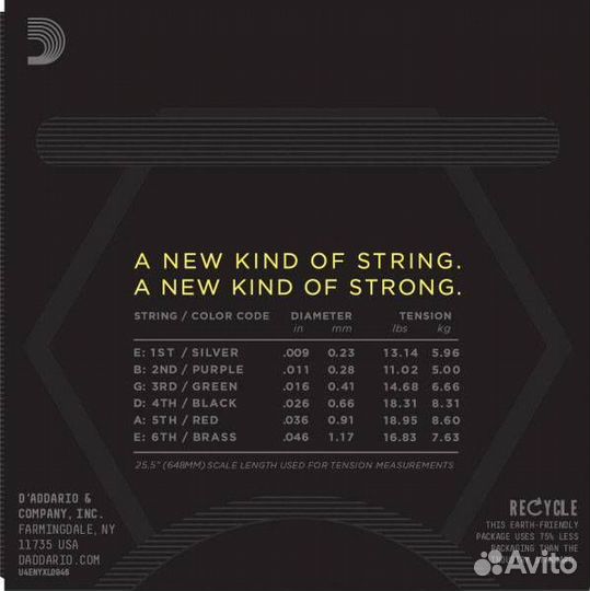 Комплект струн для эл.гитары DAddario nyxl0946