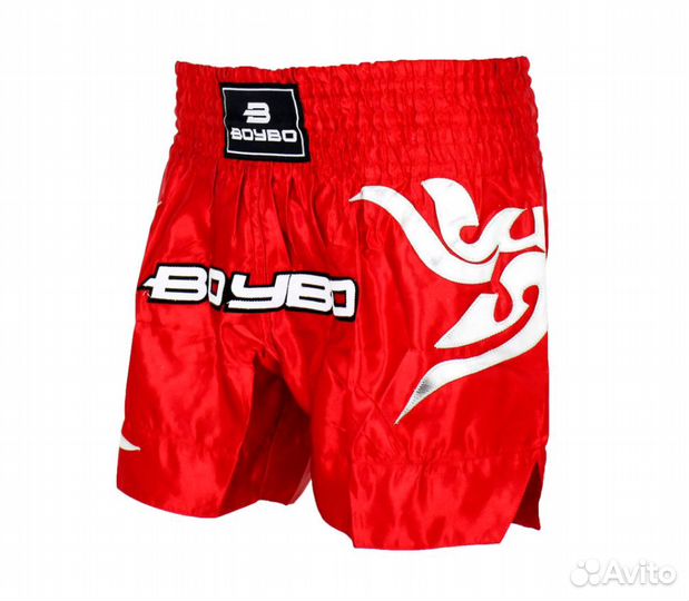 Шорты для тайского бокса BoyBo (красный, S)