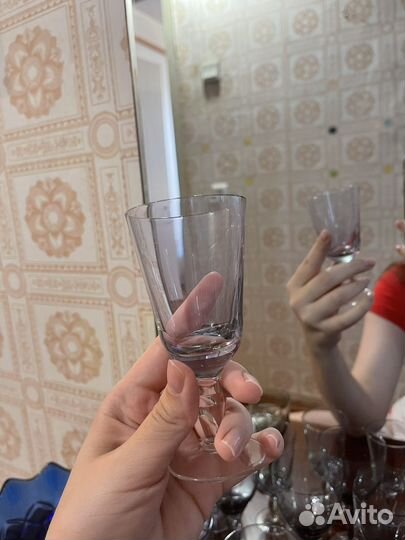 Наборы стеклянных рюмок и фужеров