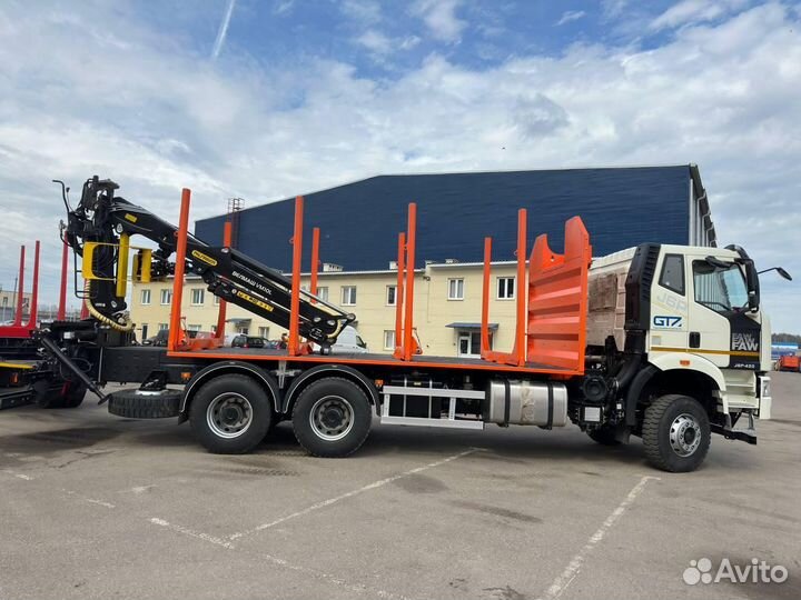 Лесовоз (сортиментовоз) FAW J6P-420 с КМУ Велмаш-С, 2024