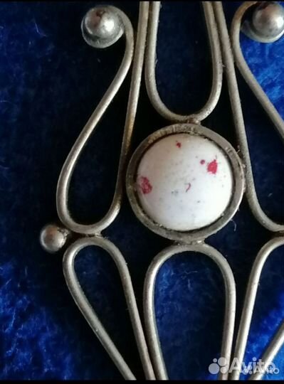 Брошь, кулон винтаж СССР, кулон розовый кварц