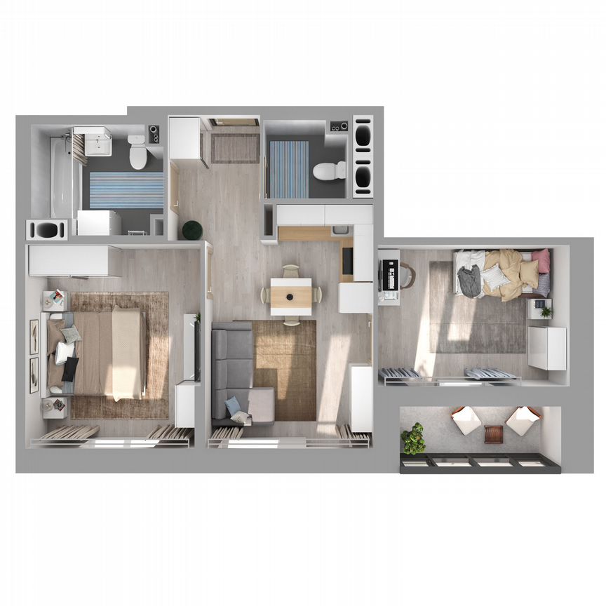 2-к. квартира, 49,4 м², 8/17 эт.