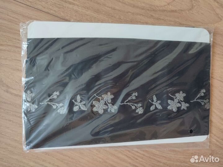 Чулки под пояс черные с узором