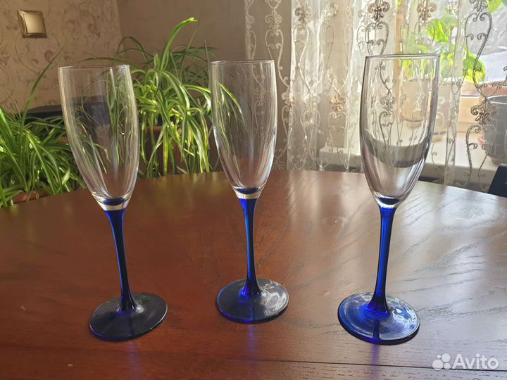 Фужеры цветной хрусталь