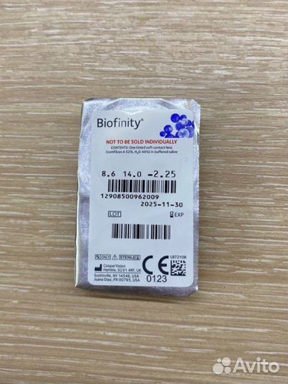 Линза Biofinity CooperVision -2,25