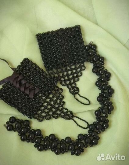 Митенки, чокер, браслет