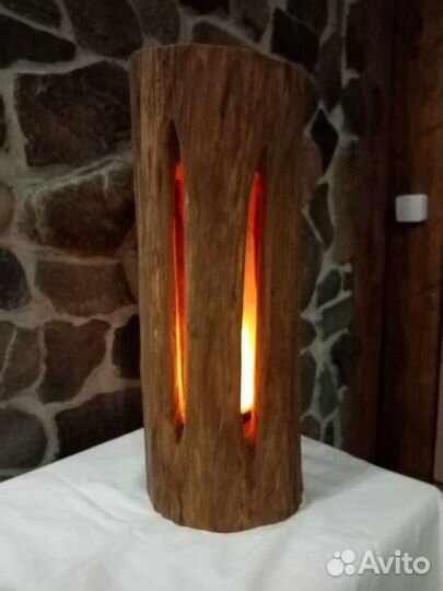 Авторский светильник дерево лофт рустик