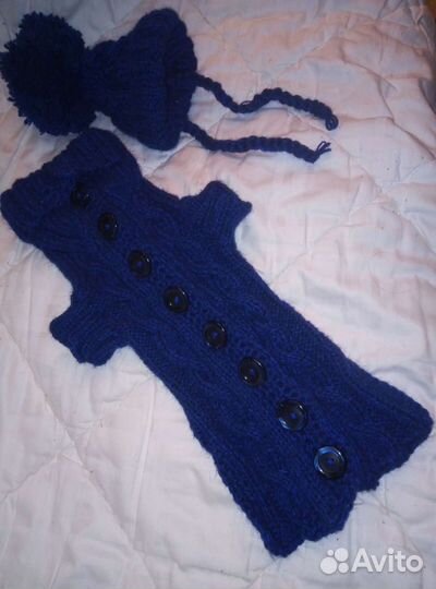 Комплект шапка, пальто для вашего питомца