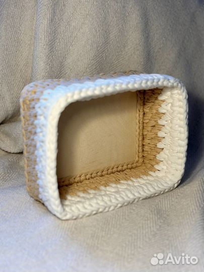 Вязаные интерьерные корзины (трикотажная пряжа)