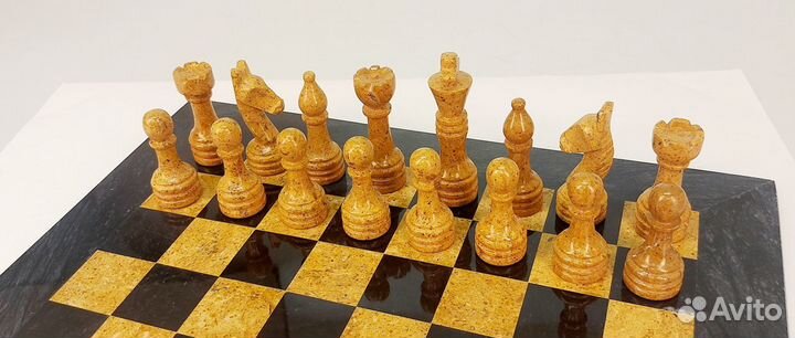 Шахматы Домани (чёрная яшма и ракушечник, (53777)