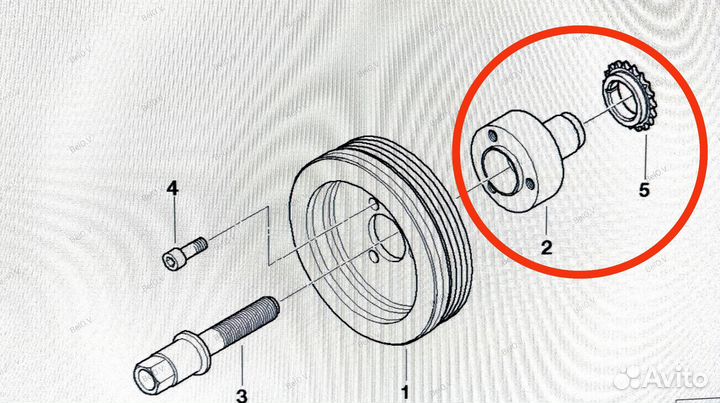 Ступица звездочка коленвала бмв BMW N46 N42 N45 N4