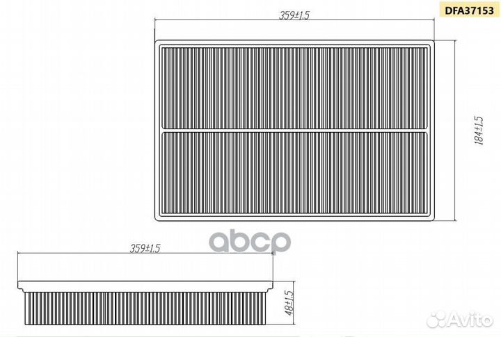 Фильтр воздушный DFA37153 double force