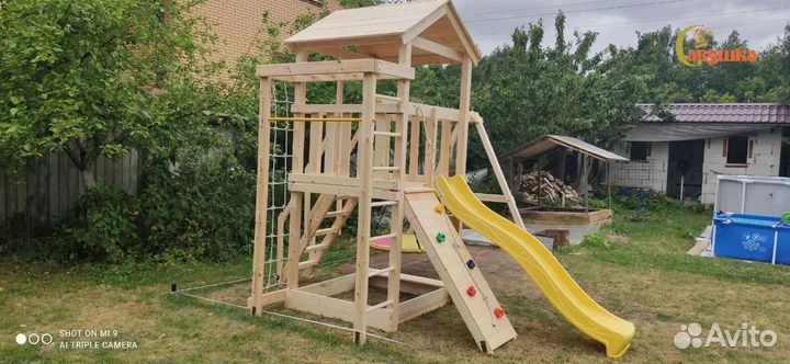 Детский комплекс песочница горка качели