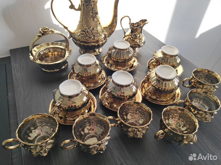 Кофейный сервиз Золотая роза СССР