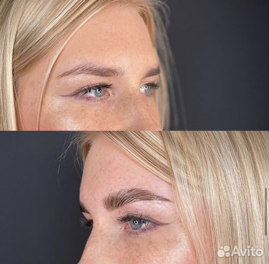 Коррекция бровей, окрашивание