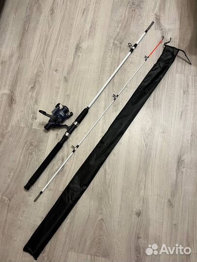 Удилище Крокодил с катушкой, собранная донка/фидер