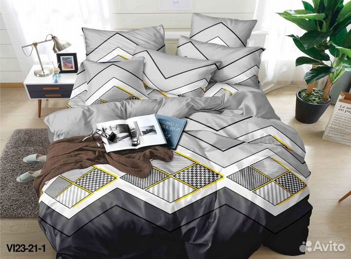 Постельное белье с одеялом сатин евро