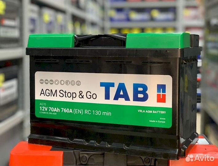 Аккумулятор TAB AGM stop&GO 70Ач