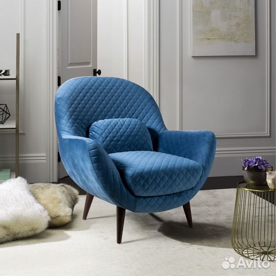 Кресло Hamburg велюр синий