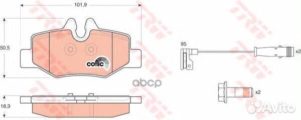 Колодки тормозные дисковые зад GDB1601 TRW