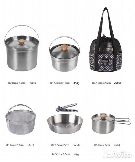 Набор туристической посуды nobana F5 A