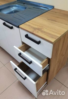 Кухня 2,0 Пасадена лдсп (Крафт/Белый брилиант/Дуб