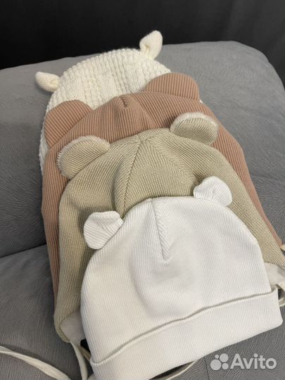 Шапка / шапки с ушками для малыша 44-46