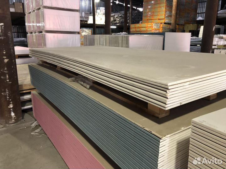 Гипсокартон влагостойкий 12.5 мм. гкл