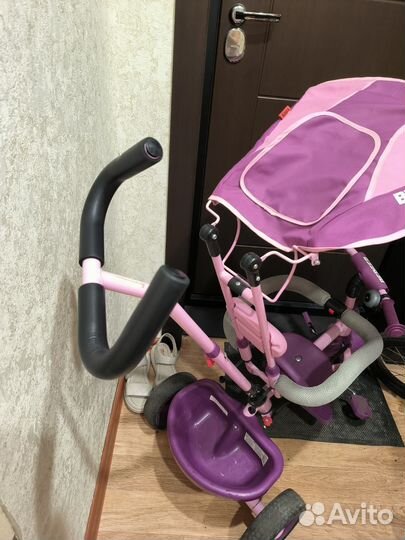 Детский трёхколёсный велосипед коляска с ручкой