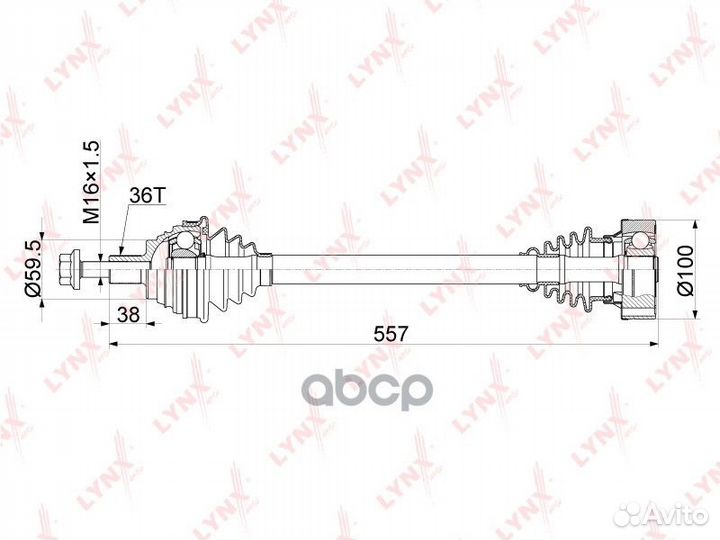 Привод в сборе перед лев CD1132 lynxauto