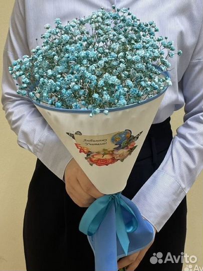 Букет цветов на 1 сентября Гипсофила