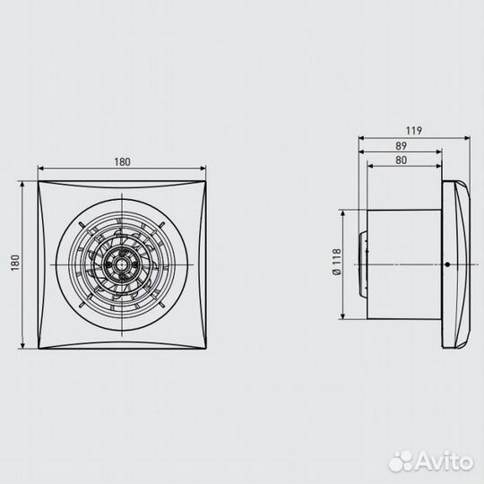 Вытяжка для ванной диаметр 120 мм Soler & palau silent-200 CZ silver