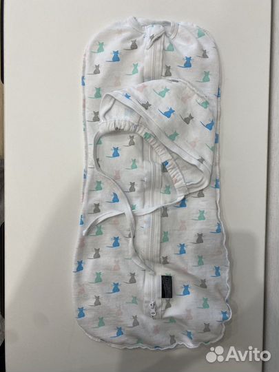 Пеленка-кокон и чепчик Mjolk утепленные 6-9 кг