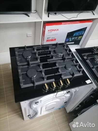 Газовая варочная панель черная Bosch новая