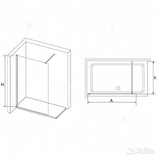 Душ. Стенка RGW 80x195 Хром 351001008-11