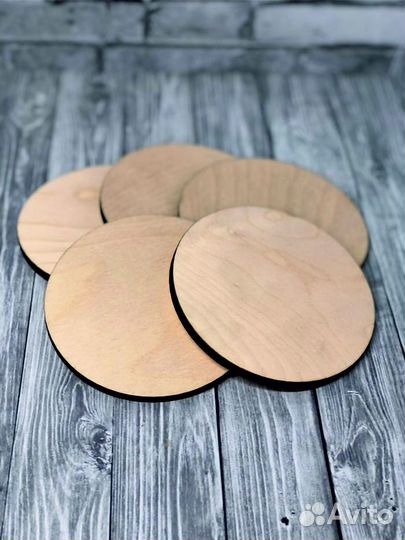 Деревянные кружочки из фанеры 5 см - 10 штук