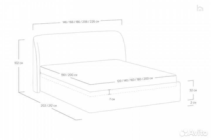Кровать с подъемным механизмом Тип 1 140x200 Nicole