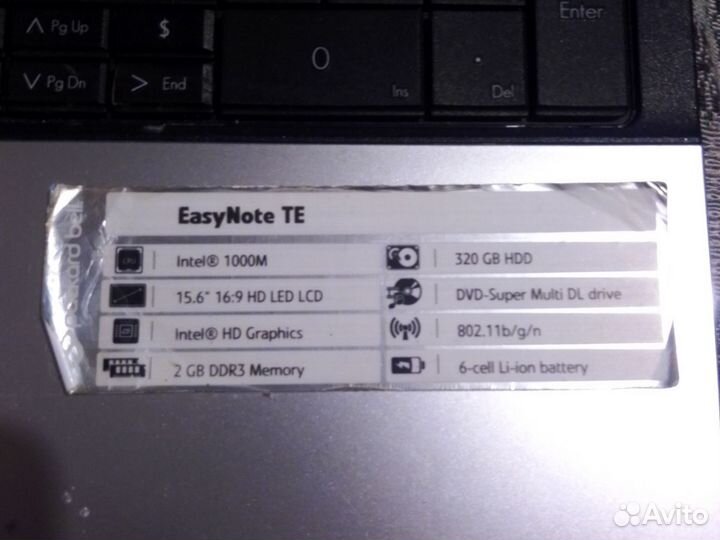 Ноутбук packard bell te 11hc