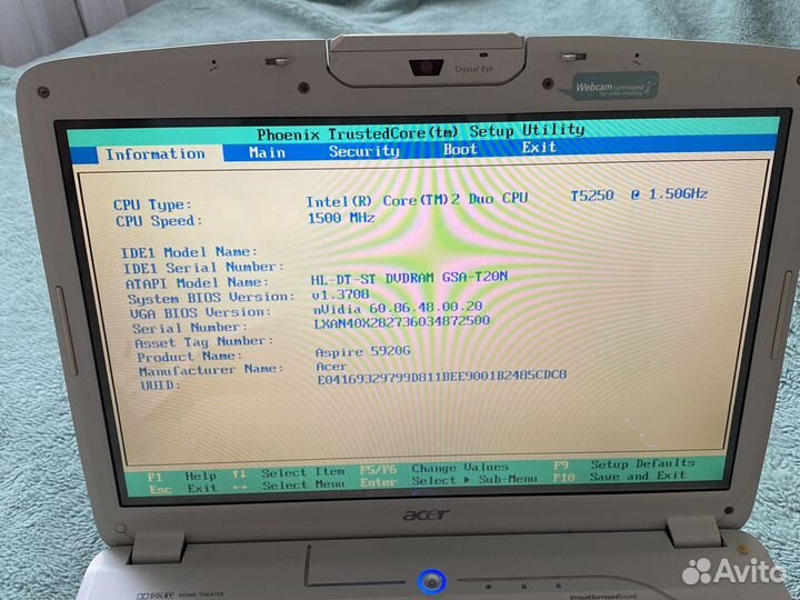 Ноутбук Acer aspire 5920G