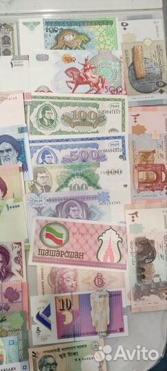 Большой набор банкнот 77шт
