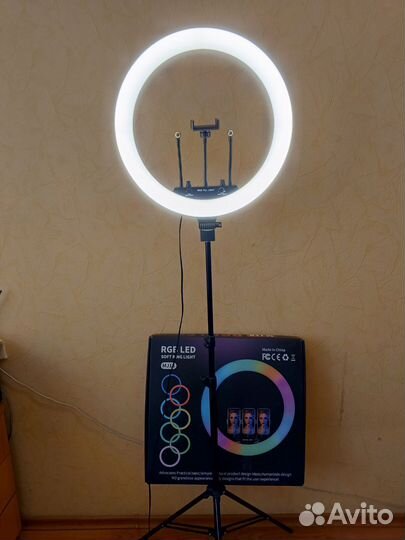 Кольцевая лампа RGB(цветная) 45 см