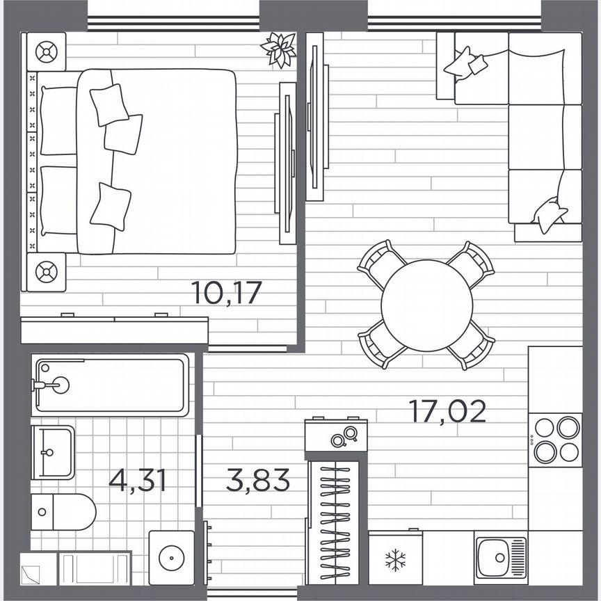 1-к. квартира, 35,3 м², 5/5 эт.
