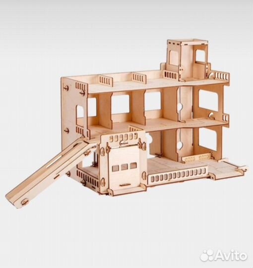 Деревянный конструктор парковка-гараж 