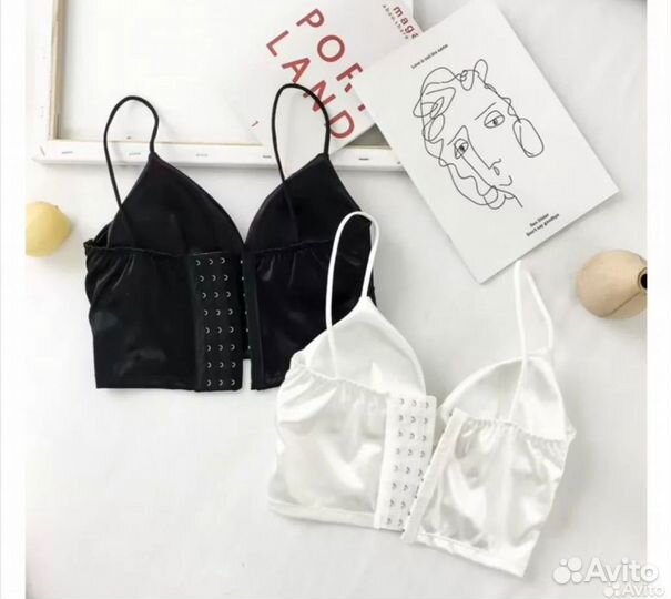 Бельевой атласный топ на лямочках xs-m