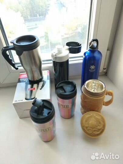 Термос с помпой СССР и термокружки