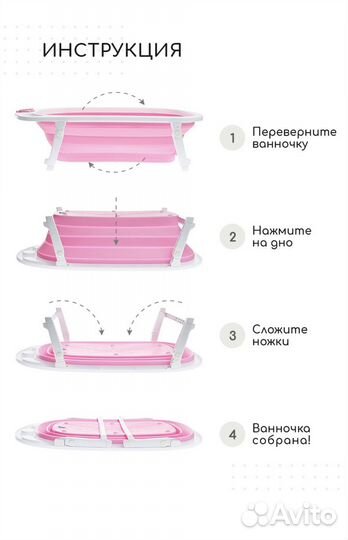 Ванночка складная для купания с термометром