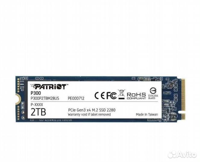 SSD Patriot P300 2tb, M.2 NVMe, новый