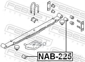 Сайлентблок рессоры зад прав лев Febest B8469