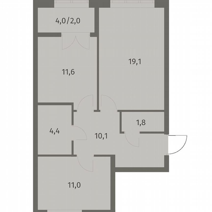 2-к. квартира, 60,1 м², 9/11 эт.